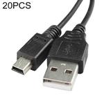 20 PCS Mini 5-Pin USB to USB A Camera Data Cable For Canon, Length: 1.2m