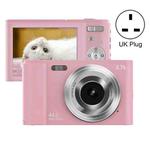 DC302 2.88 inch 44MP 16X Zoom 2.7K Full HD Digital Camera Children Card Camera, UK Plug (Pink)