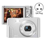 DC302 2.88 inch 44MP 16X Zoom 2.7K Full HD Digital Camera Children Card Camera, UK Plug (Silver)