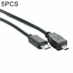 5 PCS 30cm Micro USB to Mini 8 Pin USB OTG Phone Data Cable for Nikon (Black)