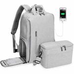 CADeN L5 III Multi-function Digital Camera Dual Shoulders Bag Backpack (Grey)