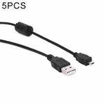 5 PCS 1.5m Mini 8 Pin USB to USB 2.0 Data Charging Cable for Nikon D5100 / D610(Black)