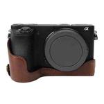 1/4 inch Thread PU Leather Camera Half Case Base for Sony ILCE-A6500 / A6500 (Coffee)