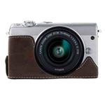 1/4 inch Thread PU Leather Camera Half Case Base for Canon EOS M100 (Coffee)