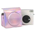 For FUJIFILM instax Square SQ1 Aurora Colorful PU Leather Camera Case Bag with Strap(Pink)
