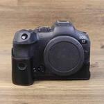For Canon EOS R7 1/4 inch Thread PU Leather Camera Half Case Base (Black)