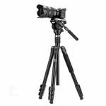 Fotopro S5i Pro 4-Section Tripod Mount with Fluid Drag Head & Head Base (Black)