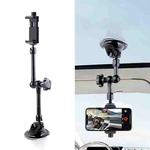 37cm Single Suction Cup Articulating Friction Magic Arm Phone Clamp Mount(Black)