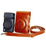 Full Body Camera PU Leather Case Bag with Strap for Ricoh GR / GRII / GRIII, Casio ZR1200 / ZR1500/ ZR2000/ ZR3500, ZR3600 / ZR3700 / ZR5500 (Brown)