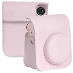 For FUJIFILM instax mini 12 Full Body Leather Case Camera Bag with Strap (Pink)