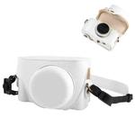 For Sony ZV-1F Vlog Camera Full Body Leather Camera Case Bag with Strap (White)