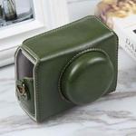 For Sony ZV-1F Vlog Camera Full Body Magnetic Leather Camera Case Bag with Strap (Green)