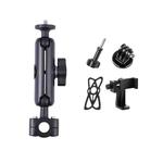 21mm Ballhead Car Front Seat Handlebar Fixed Mount Holder with Tripod Adapter & Screw & Phone Clamp & Anti-lost Silicone Case for GoPro Hero12 Black / Hero11 /10 /9 /8 /7 /6 /5, Insta360 Ace / Ace Pro, DJI Osmo Action 4 and Other Action Cameras
