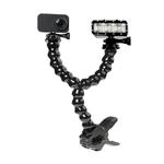 Clip Clamp Mount 360 Swivel Dual-head Flexible Tripod for GoPro Hero11 Black / HERO10 Black / HERO9 Black / HERO8 Black /7 /6 /5 /5 Session /4 Session /4 /3+ /3 /2 /1, SJCAM, Xiaoyi Sport Cameras