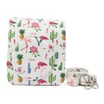 Flamingo Cactus Pattern PU Leather Protective Camera Case Bag For FUJIFILM Instax Mini70 Camera
