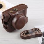 Full Body Camera PU Leather Case Bag with Strap for Fujifilm X100F (Coffee)