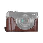 1/4 inch Thread PU Leather Camera Half Case Base for Canon G7 X Mark II (Coffee)