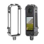 For Insta360 X4 Sunnylife Metal Protective Cage Rig with Cold Shoe Bases & Tripod Adapter (Titanium Color)