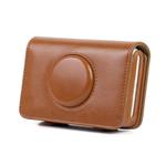 Solid Color PU Leather Case for Polaroid Snap Touch Camera (Brown)