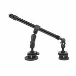 Dual-Leg Magnetic Base Fixed Mount Holder with Selfie Stick Kit for GoPro and Other Action Cameras (Black)