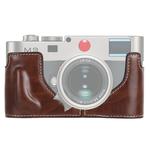 1/4 inch Thread PU Leather Camera Half Case Base for Leica M9 (Coffee)