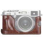 1/4 inch Thread PU Leather Camera Half Case Base for FUJIFILM X100F (Coffee)