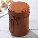 Medium Lens Case Zippered PU Leather Pouch Box for DSLR Camera Lens, Size: 13x9x9cm(Brown)