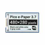 Waveshare 3.7 inch 480x280 Pixel E-Paper E-Ink Display Module for Raspberry Pi Pico, 4 Grayscale, SPI Interface