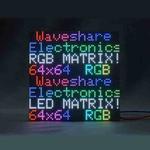 Waveshare RGB Full-Color LED Matrix Panel, 3mm Pitch, 64 x 64 Pixels, Adjustable Brightness