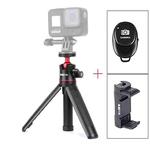 RUIGPRO Multi-functional Foldable Tripod Holder Selfie Monopod Stick with Ball Head & Phone Clamp & Bluetooth Remote Control for GoPro, Insta360, DJI and Other Action Cameras(Black)