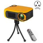 A2000 Portable Projector 800 Lumen LCD Home Theater Video Projector, Support 1080P, UK Plug (Yellow)