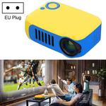 A2000 1080P Mini Portable Smart Projector Children Projector, EU Plug(Yellow Blue)