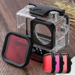 For DJI Osmo Action 1 Underwater Waterproof Housing Diving Case Kits with Pink / Red / Purple Lens Filter