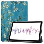 Custer Texture Colored Drawing Horizontal Flip PU Leather Case for Huawei MediaPad M6 10.8, with Three-folding Holder & Sleep / Wake-up Function(Apricot Flower)