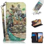 3D Painting  Pattern Coloured Drawing Horizontal Flip Leather Case for Xiaomi Redmi 7A, with Holder & Card Slots & Wallet(Zoo)