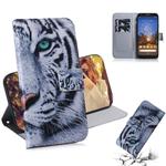 Painting Pattern Coloured Drawing Horizontal Flip Leather Case with Holder & Card Slots & Wallet for Google Pixel 3a XL(Tiger)