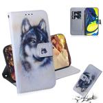 Painting Pattern Coloured Drawing Horizontal Flip Leather Case with Holder & Card Slots & Wallet for Galaxy A80 / A90(White Wolf)