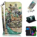 3D Painting Pattern Coloured Drawing Horizontal Flip Leather Case with Holder & Card Slots & Wallet For LG G8 ThinQ(Zoo)