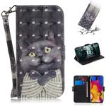 3D Painting Pattern Coloured Drawing Horizontal Flip Leather Case with Holder & Card Slots & Wallet For LG V40 ThinQ(Hug Cat)
