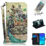 3D Painting Pattern Coloured Drawing Horizontal Flip Leather Case with Holder & Card Slots & Wallet For Huawei P Smart (2019) / Honor 10 Lite(Zoo)