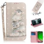 3D Painting Pattern Coloured Drawing Horizontal Flip Leather Case with Holder & Card Slots & Wallet For Motorola Moto G7 Play(Three Squirrels)