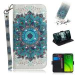 3D Painting Pattern Coloured Drawing Horizontal Flip Leather Case with Holder & Card Slots & Wallet For Motorola Moto G7 Power(Paecock)