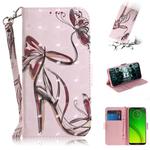 3D Painting Pattern Coloured Drawing Horizontal Flip Leather Case with Holder & Card Slots & Wallet For Motorola Moto G7 Power(Butterfly High Heels)