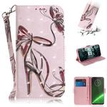 3D Painting Pattern Coloured Drawing Horizontal Flip Leather Case with Holder & Card Slots & Wallet For Motorola Moto G7 / Moto G7 Plus(Butterfly High Heels)