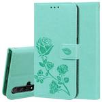 Rose Embossed Horizontal Flip PU Leather Case with Holder & Card Slots & Wallet for Huawei Honor 20(Green)