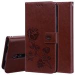 Rose Embossed Horizontal Flip PU Leather Case with Holder & Card Slots & Wallet for Xiaomi Redmi K20 / K20 Pro(Brown)