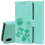 Rose Embossed Horizontal Flip PU Leather Case with Holder & Card Slots & Wallet for Xiaomi Redmi 7A(Green)