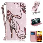 3D Painting Pattern Coloured Drawing Horizontal Flip Leather Case with Holder & Card Slots & Wallet For Nokia 8.1 / X7(Butterfly High Heels)