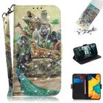 3D Painting Pattern Coloured Drawing Horizontal Flip Leather Case with Holder & Card Slots & Wallet For Galaxy A30(Zoo)