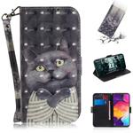 3D Painting Pattern Coloured Drawing Horizontal Flip Leather Case with Holder & Card Slots & Wallet For Galaxy A50(Hug Cat)
